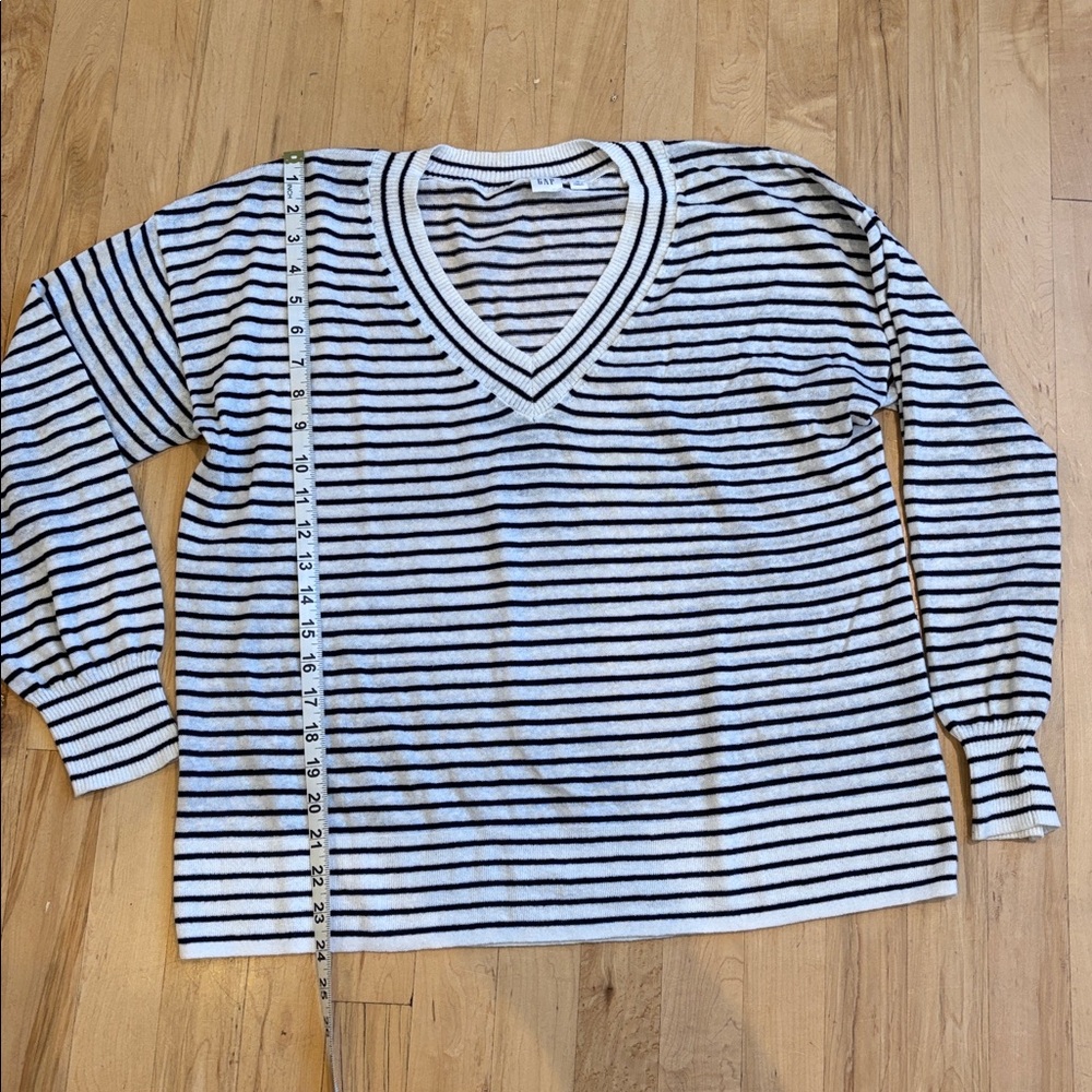 GAP Navy and White Striped Linen Sweater